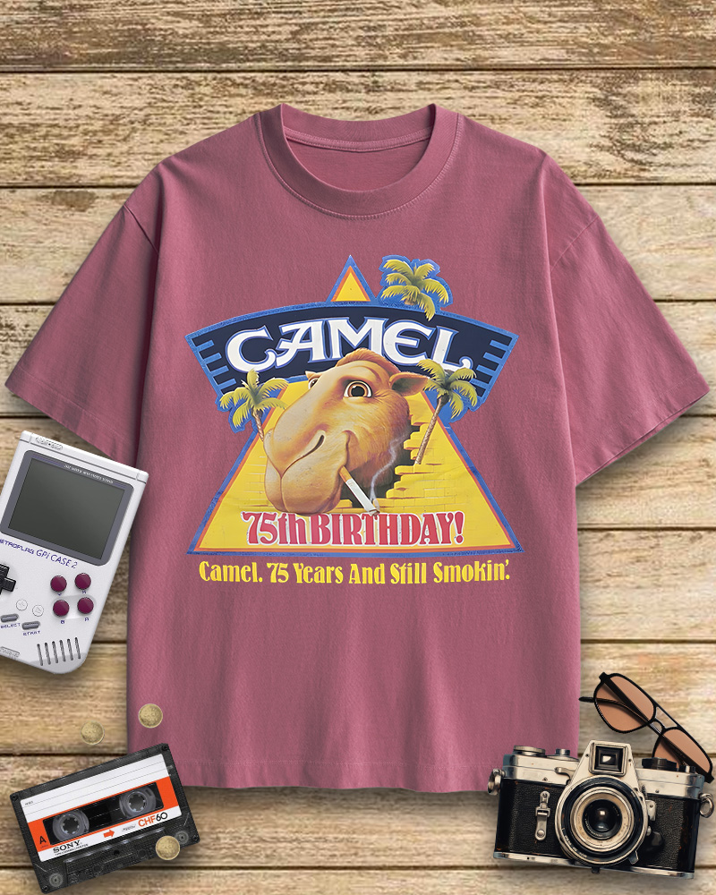 TheRetroTee Camel cigarettes smokin' 1970s Cotton T-Shirt