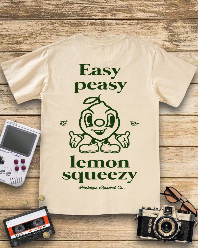 TheRetroTee Easy Peasy Lemon Squeezy  V-neck T-Shirt