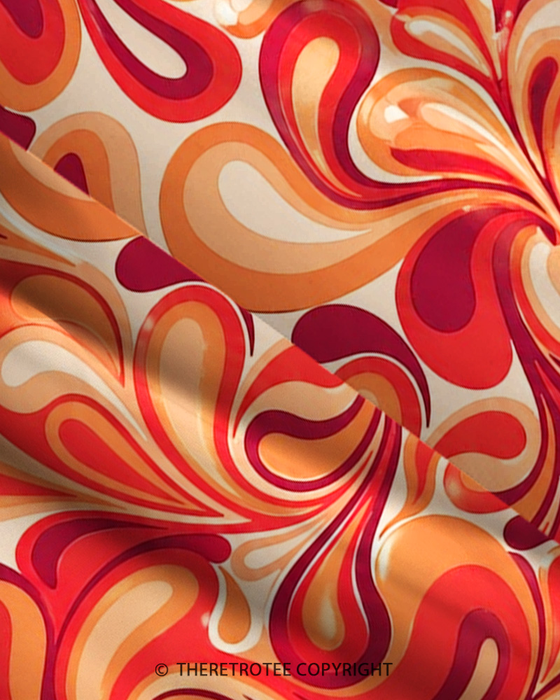 TheRetroTee 1960s Retro Psychedelic Swirl Boho Strappy Maxi Dress