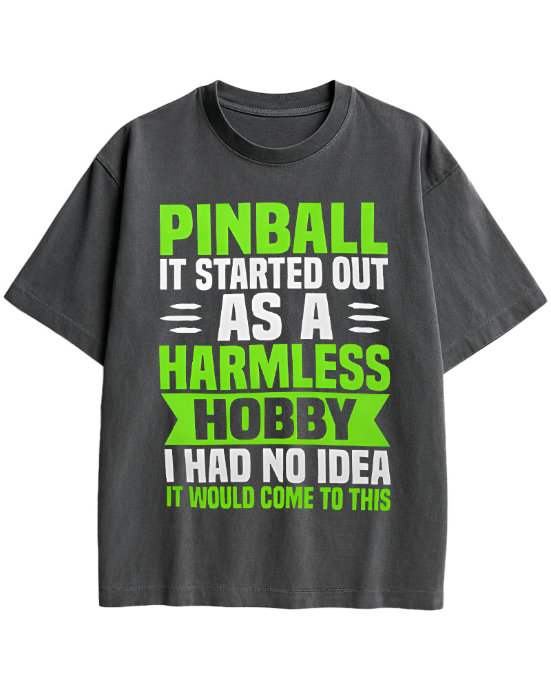 TheRetroTee Pinball Arcade Enthusiast Pinball 1980s Cotton T-Shirt