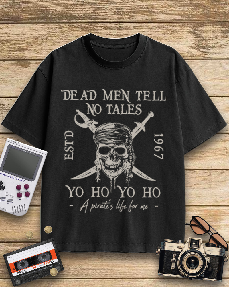 TheRetroTee Dead Men Tell No Tales 1970s Cotton T-Shirt