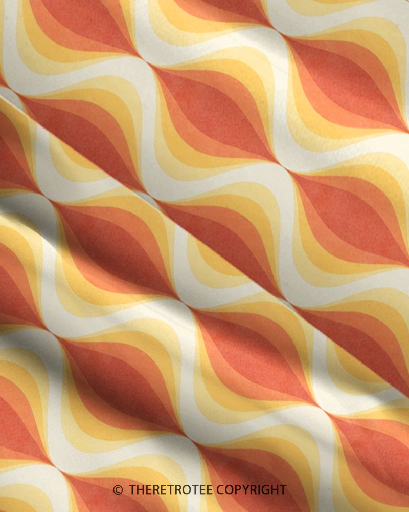 TheRetroTee 1960s Retro Mod Geometric Teardrop Wave Strappy Maxi Dress