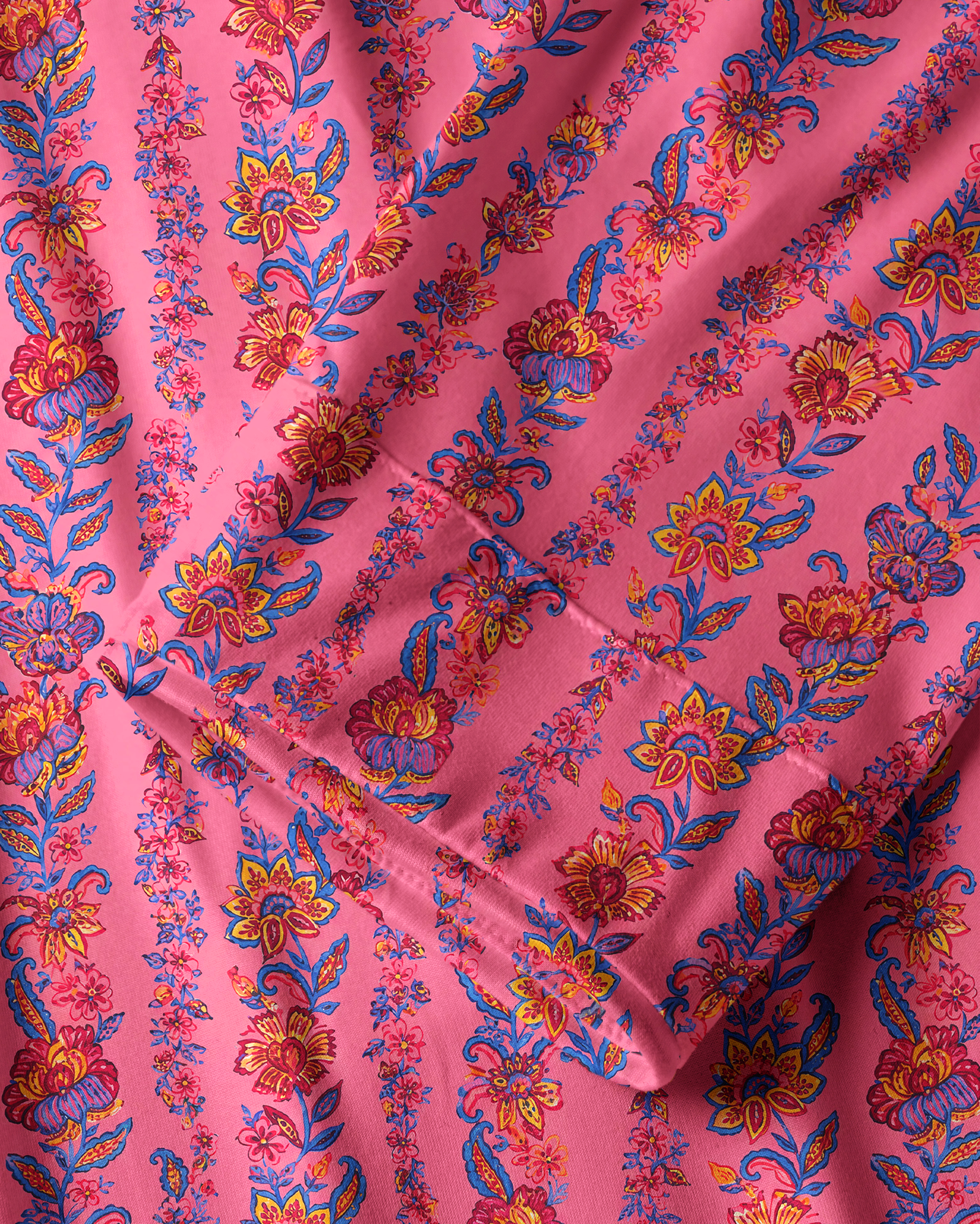 TheRetroTee Hot Pink Exotic Floral Vintage Pajama Set