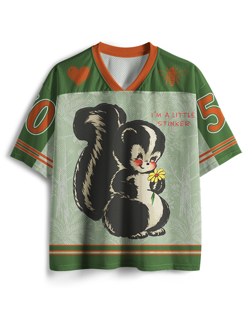 TheRetroTee Im a Little Stinker 1950s Mesh Jersey