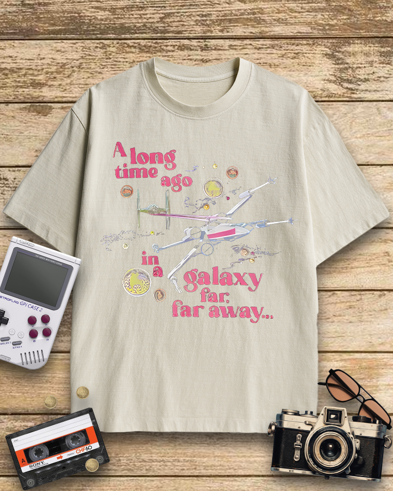TheRetroTee A Long Time Ago In A Galaxy Far Far Away 1970s T-Shirt