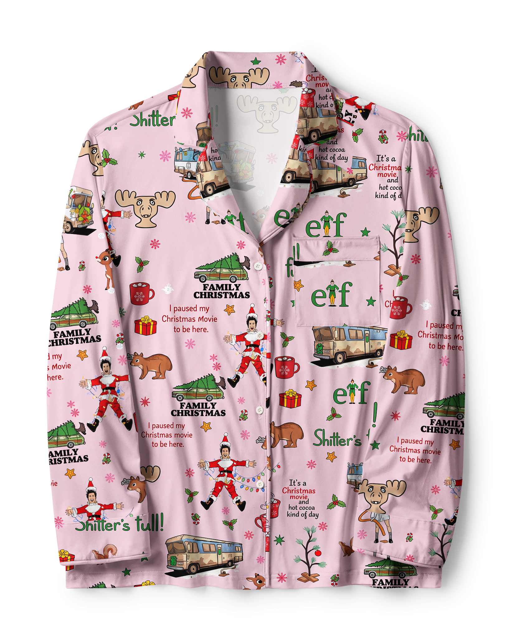 TheRetroTee Pink Movie Collage Vintage Pajama Set