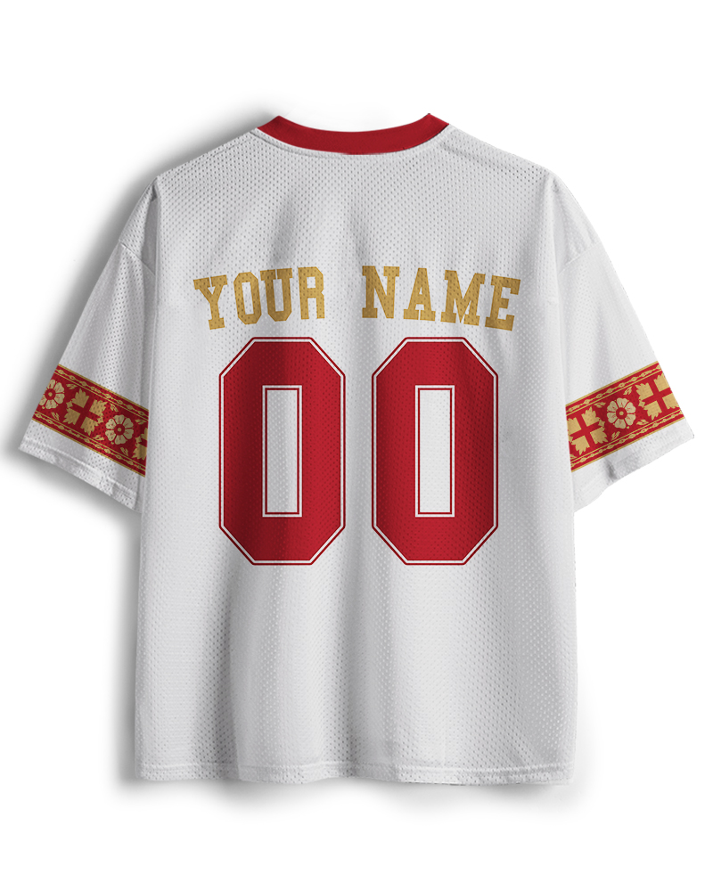 TheRetroTee England Custom Name Mesh Jersey