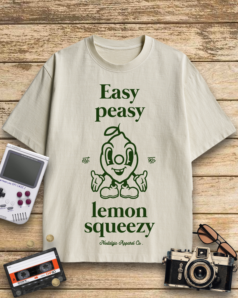 TheRetroTee Easy Peasy Lemon Squeezy 1990s Cotton T-Shirt