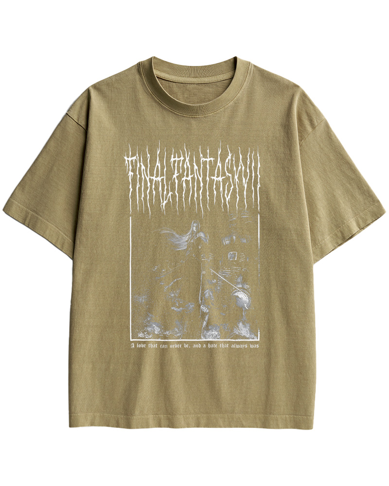 TheRetroTee Final Fantasy VII Black Metal 1990s Cotton T-Shirt