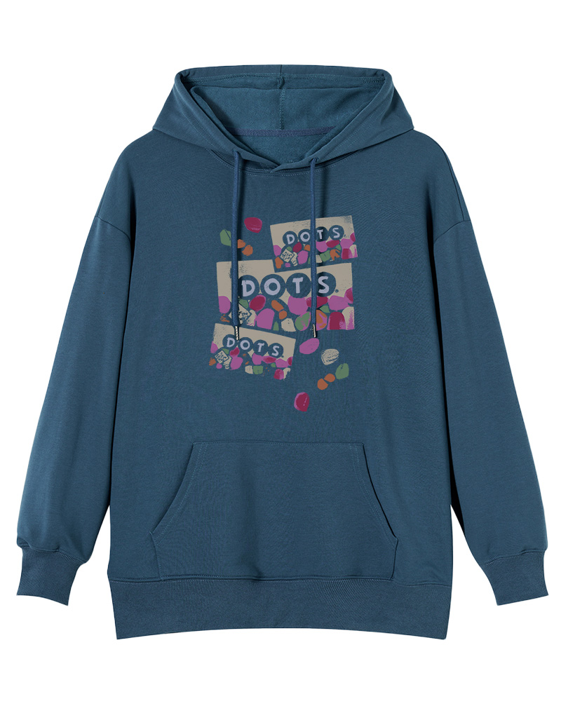 TheRetroTee Colorful Dots Candy 1970s Nostalgic Cotton Hoodie