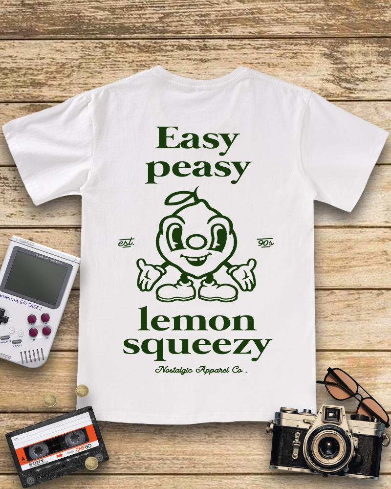 TheRetroTee Easy Peasy Lemon Squeezy  V-neck T-Shirt