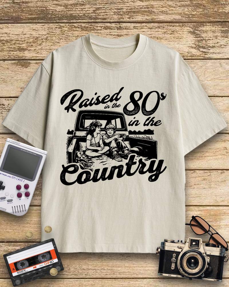 TheRetroTee Raised in 80s Cotton T-Shirt