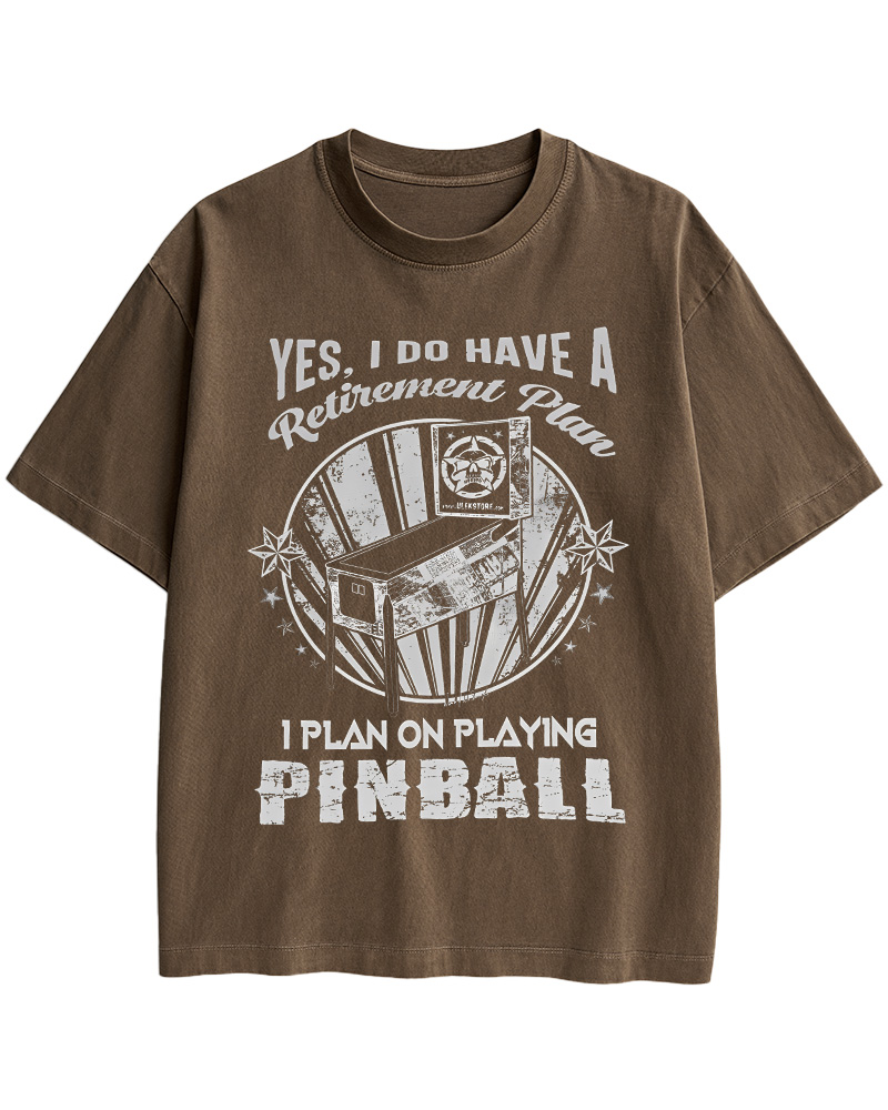 TheRetroTee I Plan on Playing Pinball 1970s Cotton T-Shirt