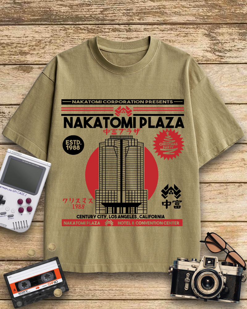 TheRetroTee Nakatomi Plaza 1980s Cotton T-Shirt
