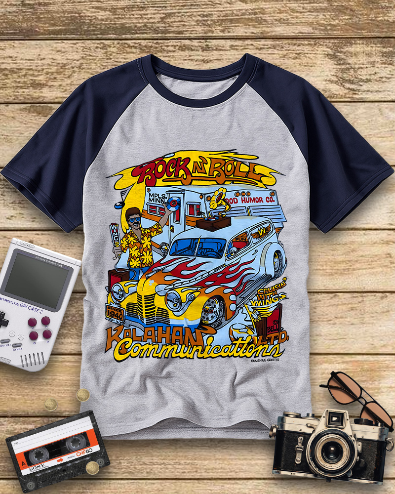 TheRetroTee 1970s Minneapolis Raglan Baseball T-Shirt