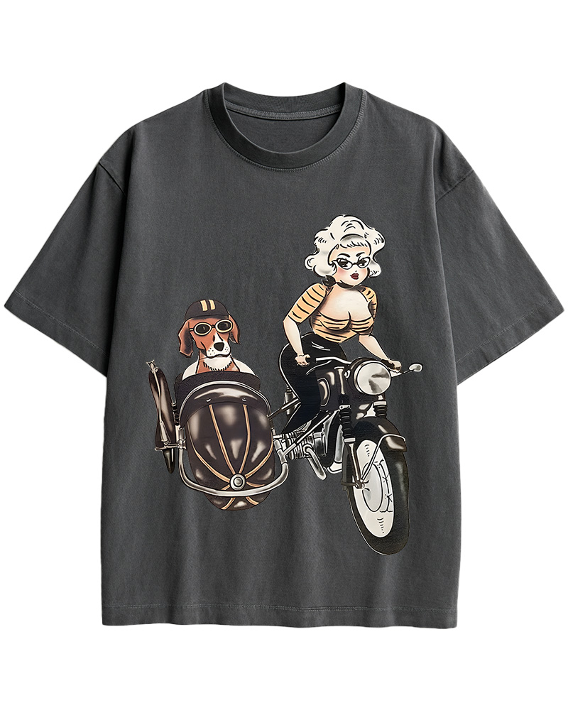 TheRetroTee On The Road Fitted 1950s Cotton T-Shirt