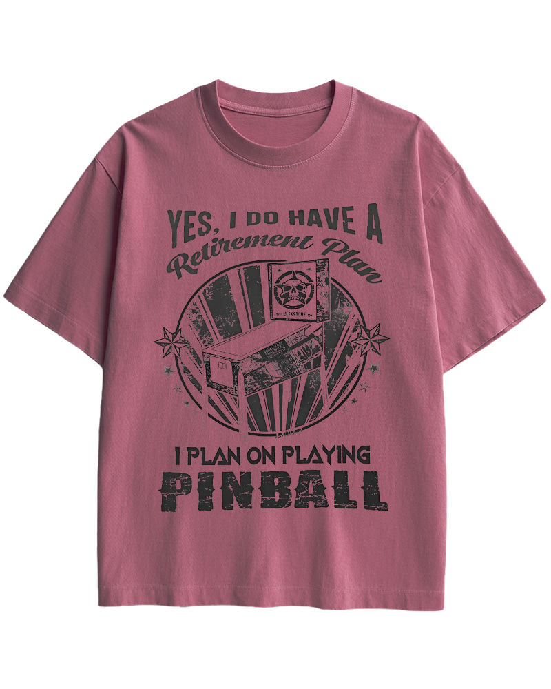 TheRetroTee I Plan on Playing Pinball 1970s Cotton T-Shirt