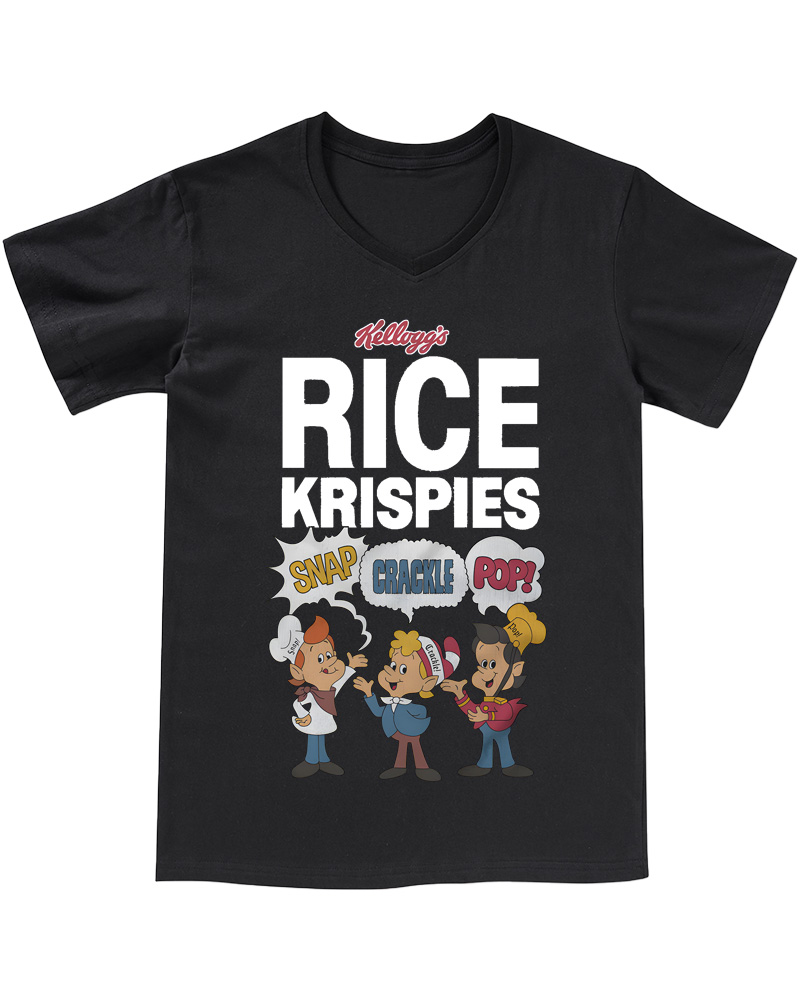 TheRetroTee Rice Krispies Snap, Crackle, and Pop 1970s V-neck T-Shirt