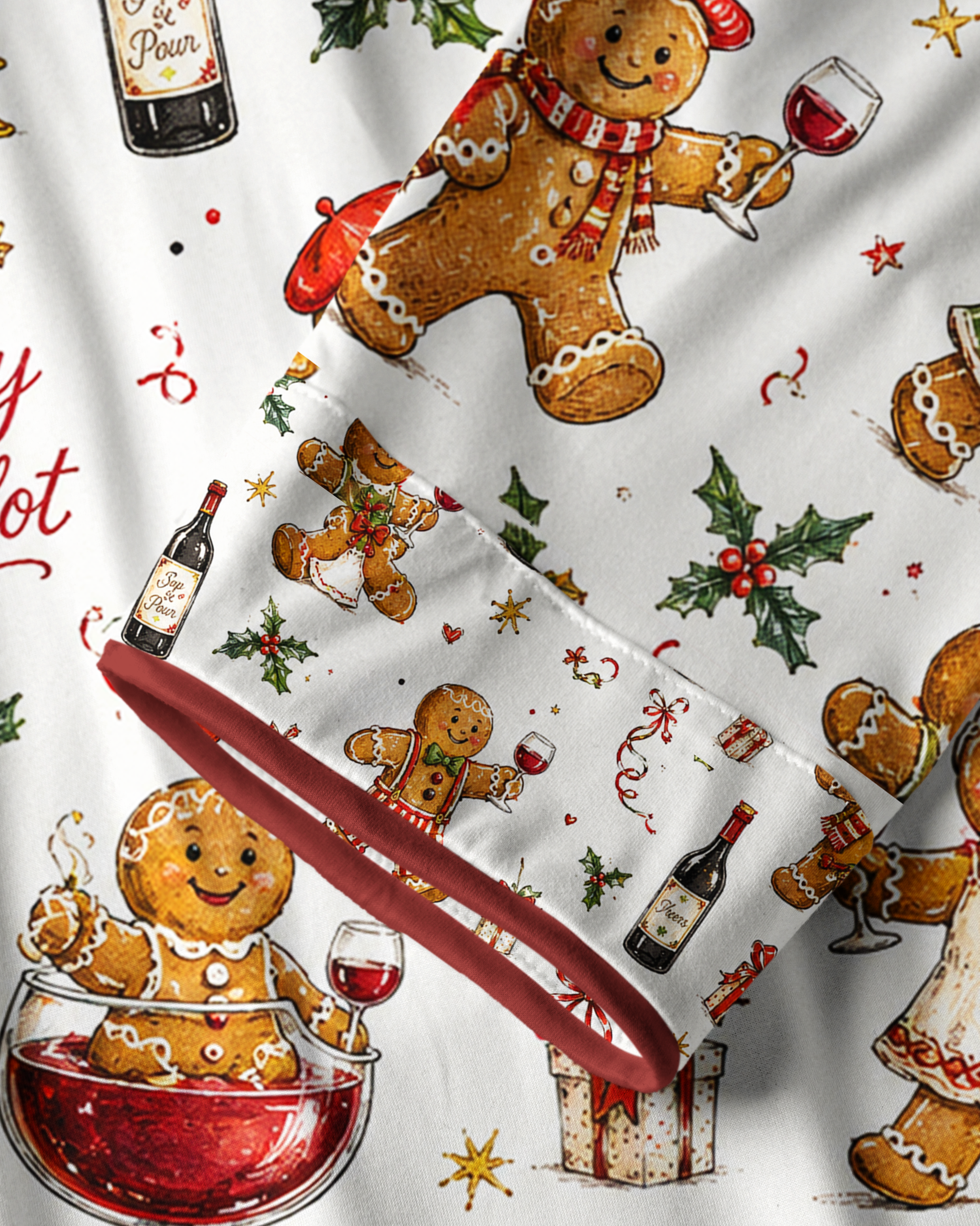 TheRetroTee Ginger WineXmas Vintage Pajama Set