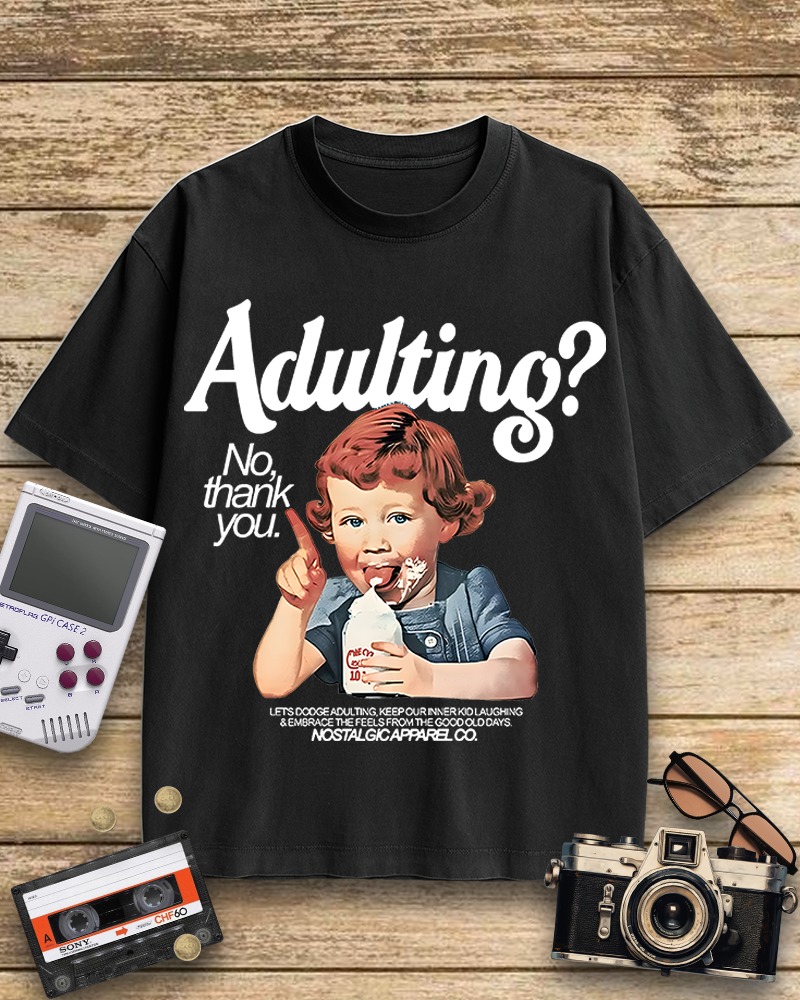 TheRetroTee Adulting No, thanks 1960s Cotton T-Shirt
