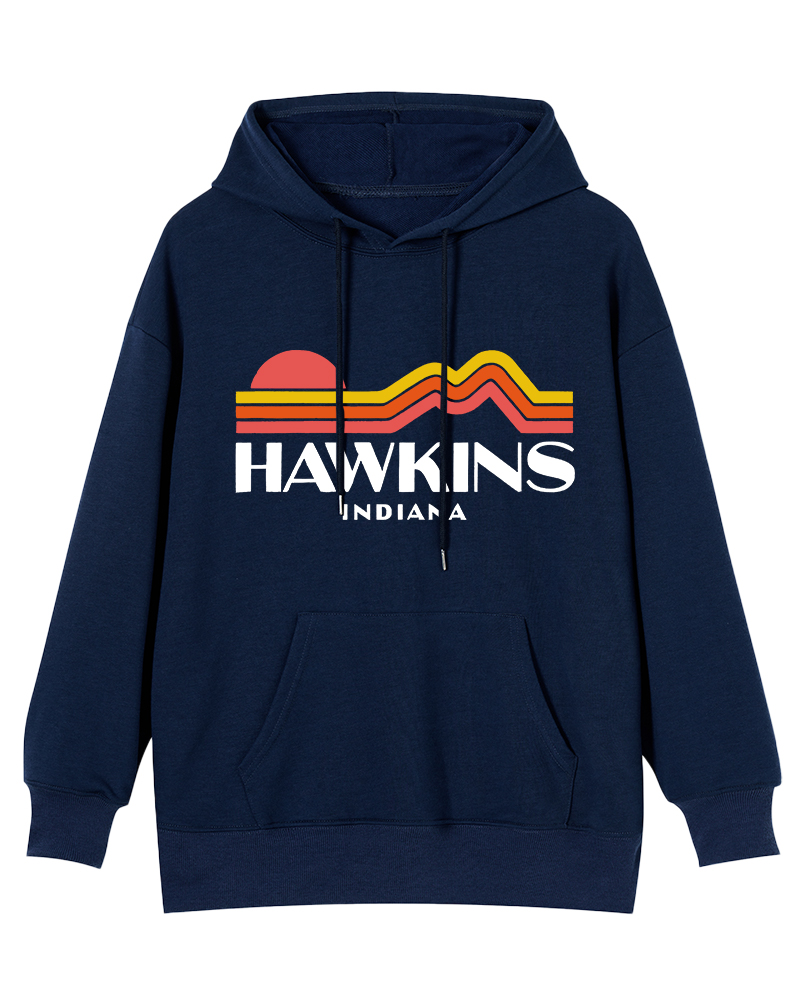 TheRetroTee Retro Hawkins Indiana Unisex Cotton Hoodie