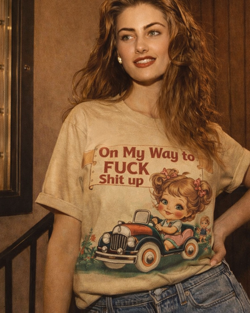 TheRetroTee Girls Printed All-Over Print T-Shirt