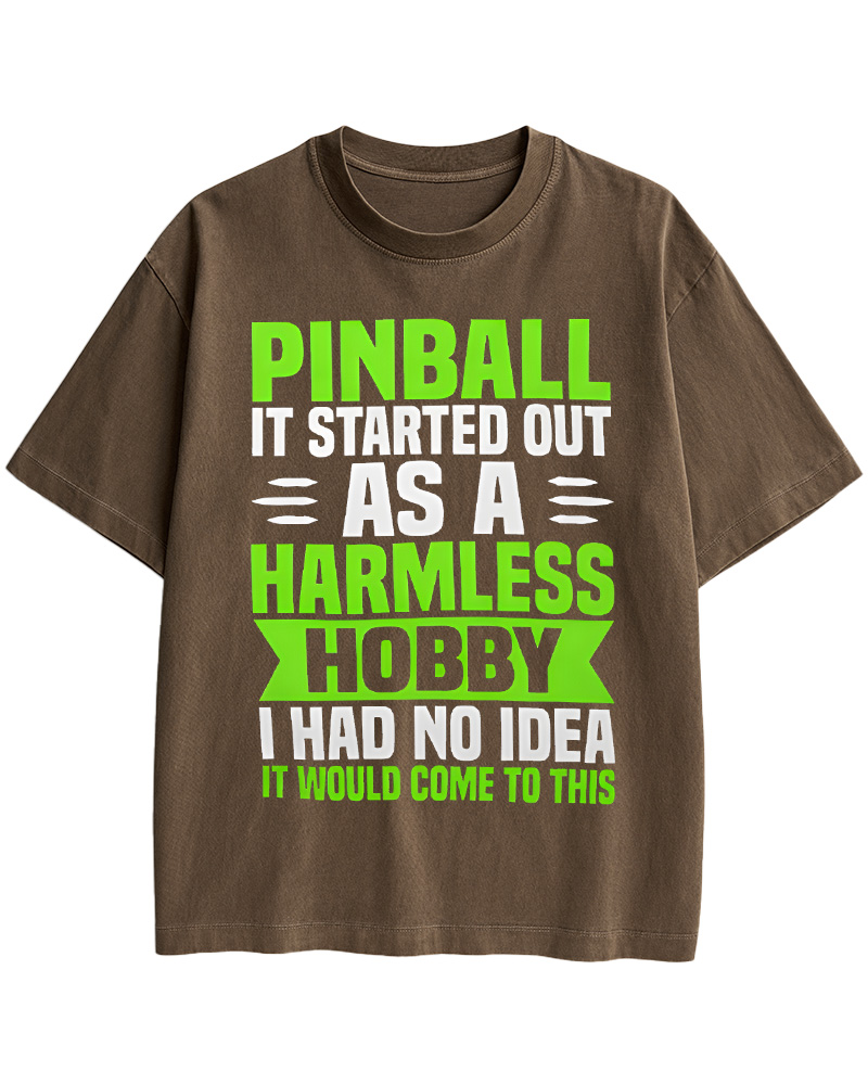 TheRetroTee Pinball Arcade Enthusiast Pinball 1980s Cotton T-Shirt