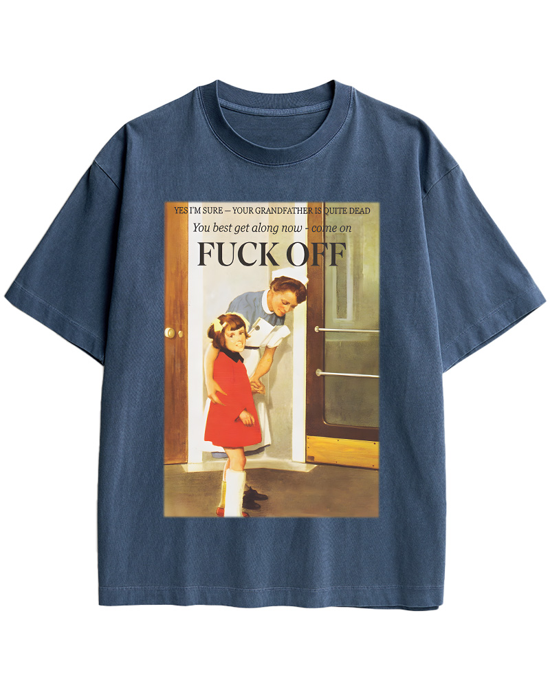 TheRetroTee Fuck Off Nostalgia Pin-Up Cotton T-Shirt