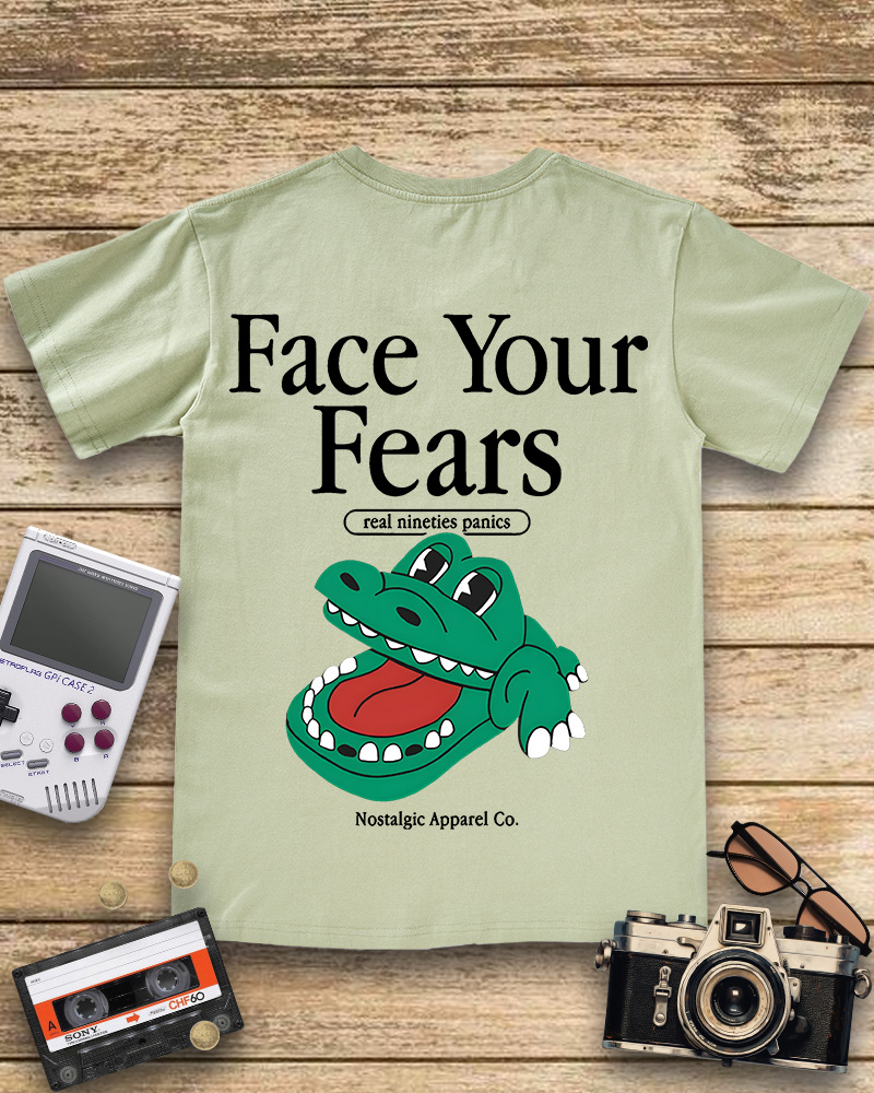 TheRetroTee Face Your Fears  V-neck T-Shirt