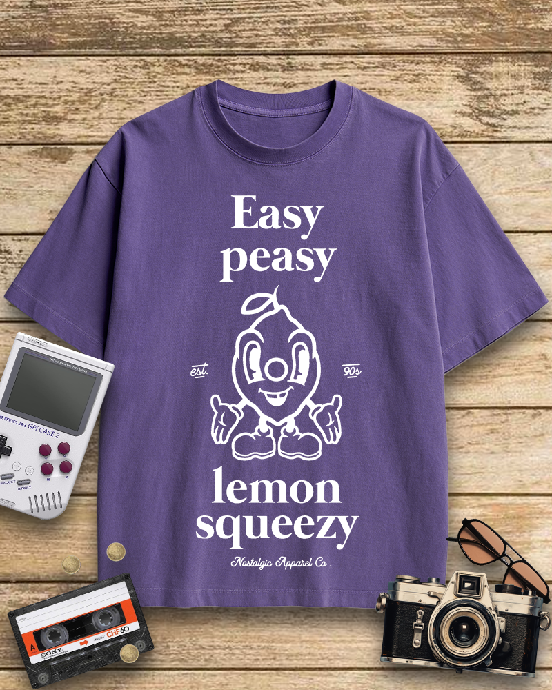 TheRetroTee Easy Peasy Lemon Squeezy 1990s Cotton T-Shirt