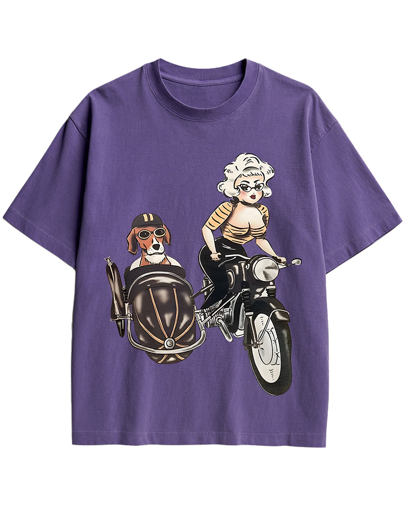 TheRetroTee On The Road Fitted 1950s Cotton T-Shirt