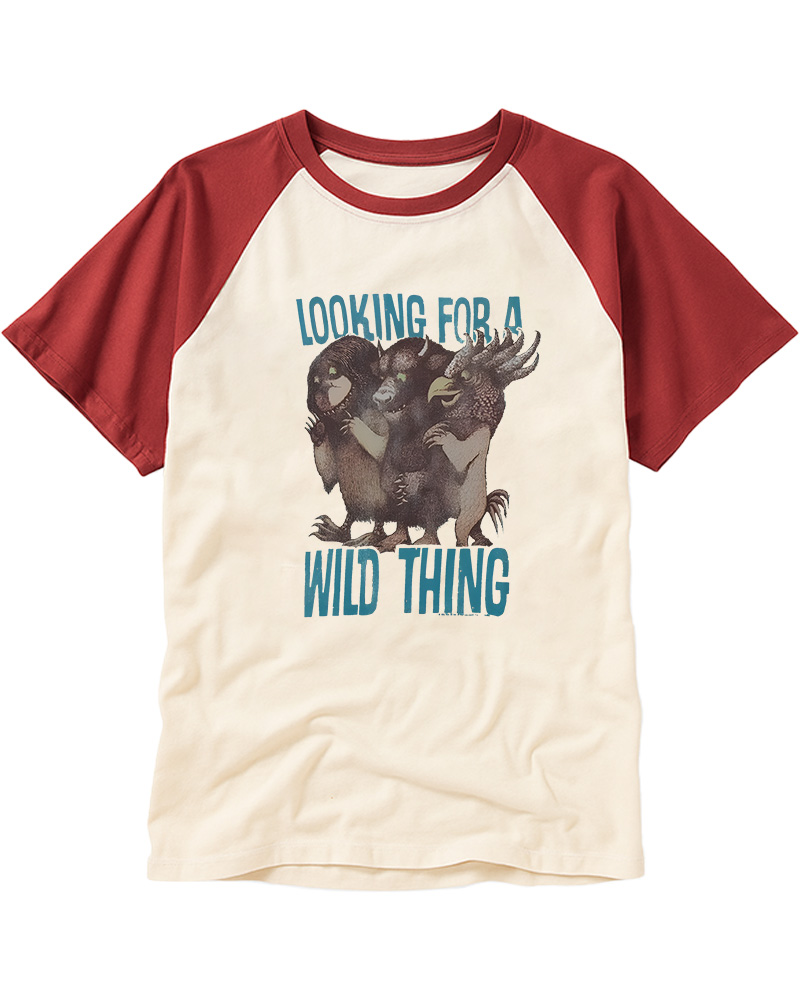 TheRetroTee Where The Wild Things Are Raglan Baseball T-Shirt