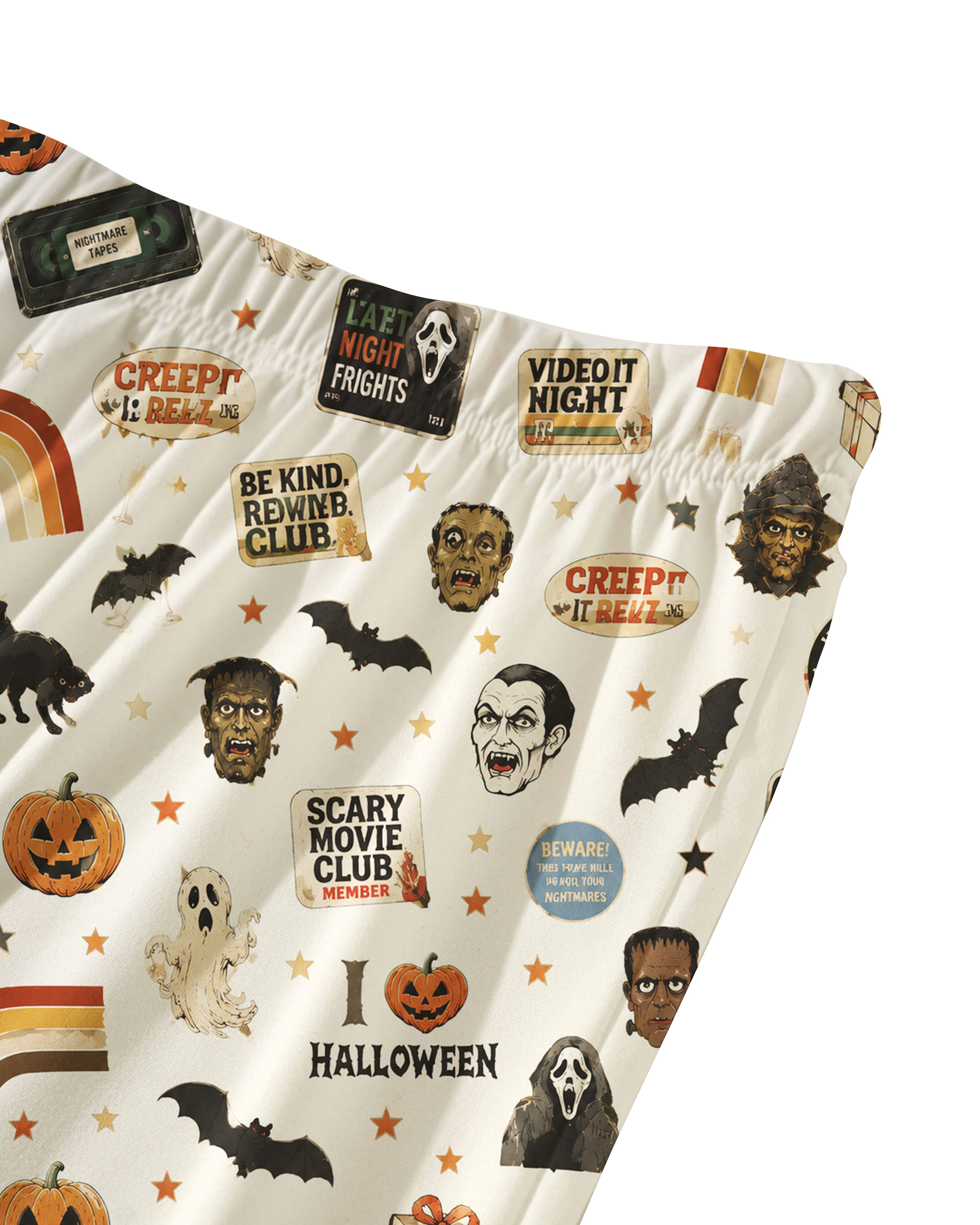 TheRetroTee Horror Movie Club Vintage Pajama Set