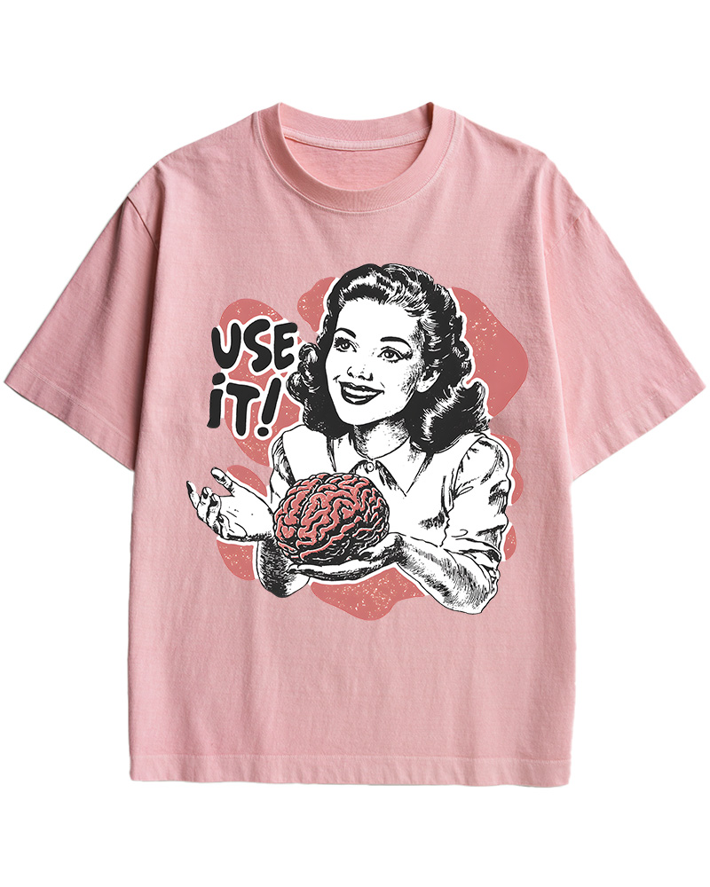 TheRetroTee Use Your Brain Sarcastic 1950s Cotton T-Shirt