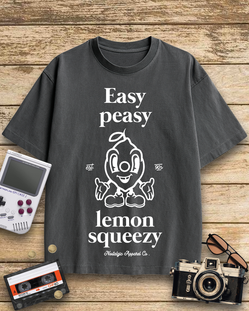 TheRetroTee Easy Peasy Lemon Squeezy 1990s Cotton T-Shirt