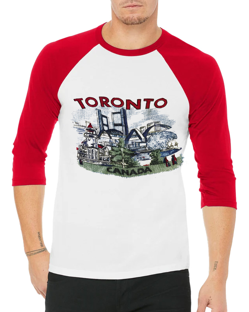 TheRetroTee 1960s Toronto souvenir Long Sleeve Raglan T-Shirt