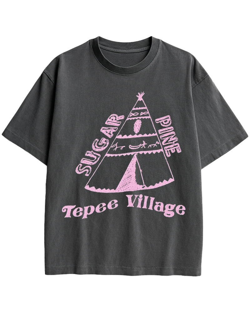 TheRetroTee 70s Sugar Pine Tepee Cotton T-Shirt