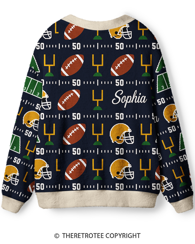 TheRetroTee Vintage Custom Football Heritage Unisex Cardigan Sweater
