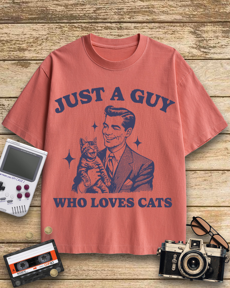 TheRetroTee Cat Lover 1960s Cotton T-Shirt