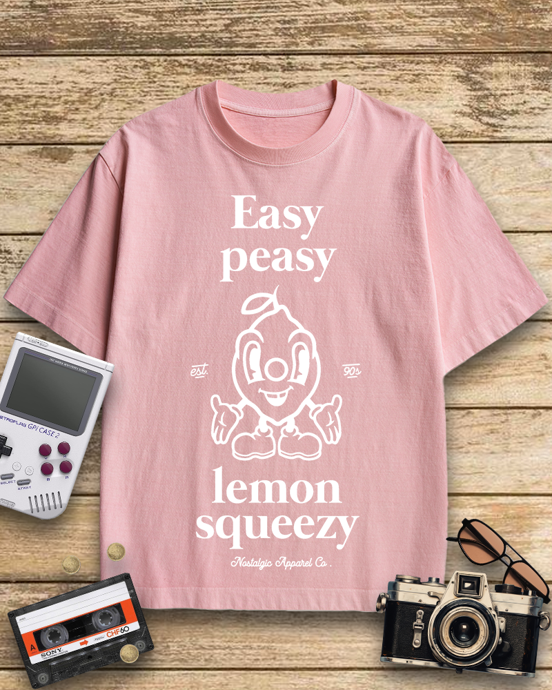 TheRetroTee Easy Peasy Lemon Squeezy 1990s Cotton T-Shirt