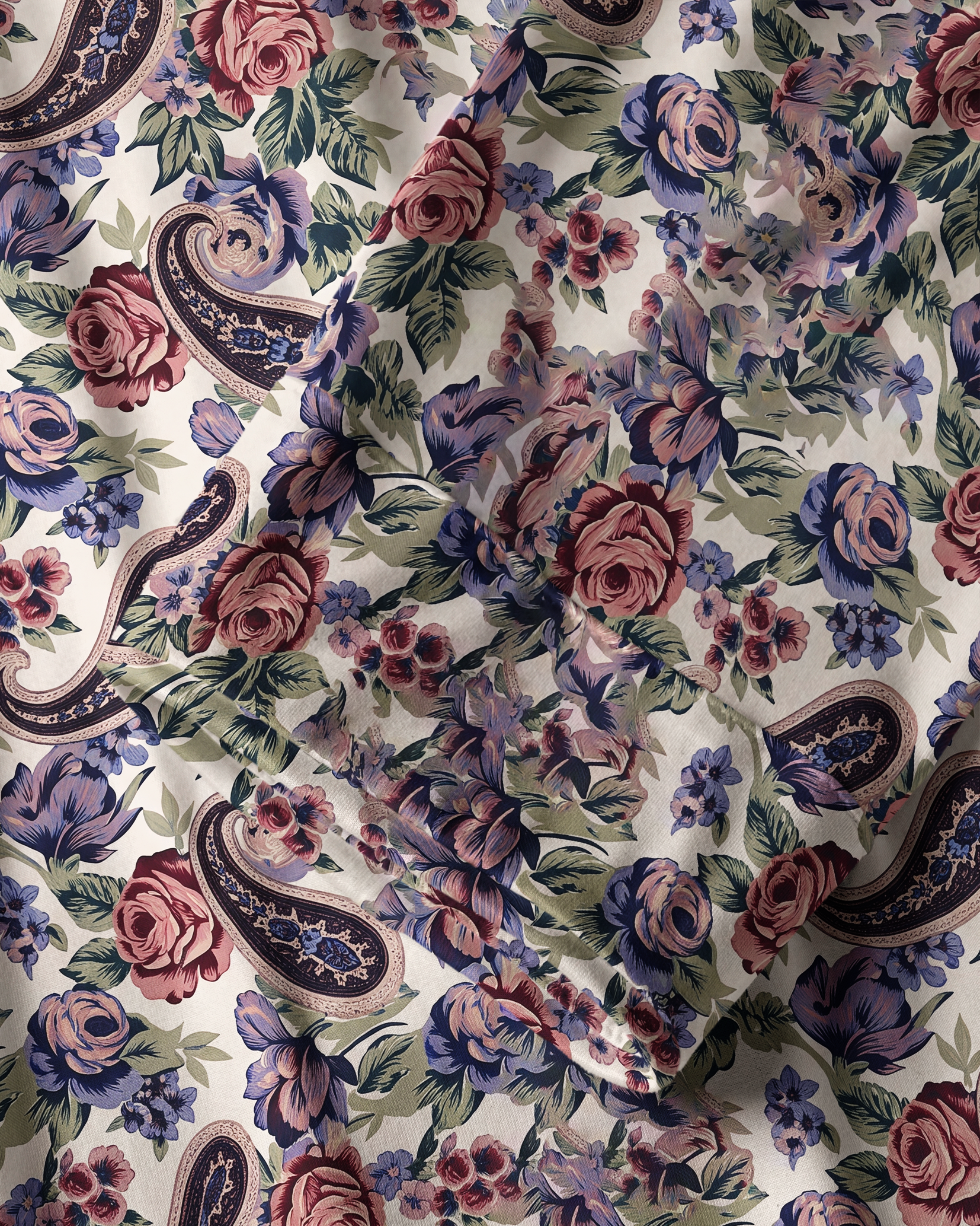 TheRetroTee Rose Paisley Floral Vintage Pajama Set