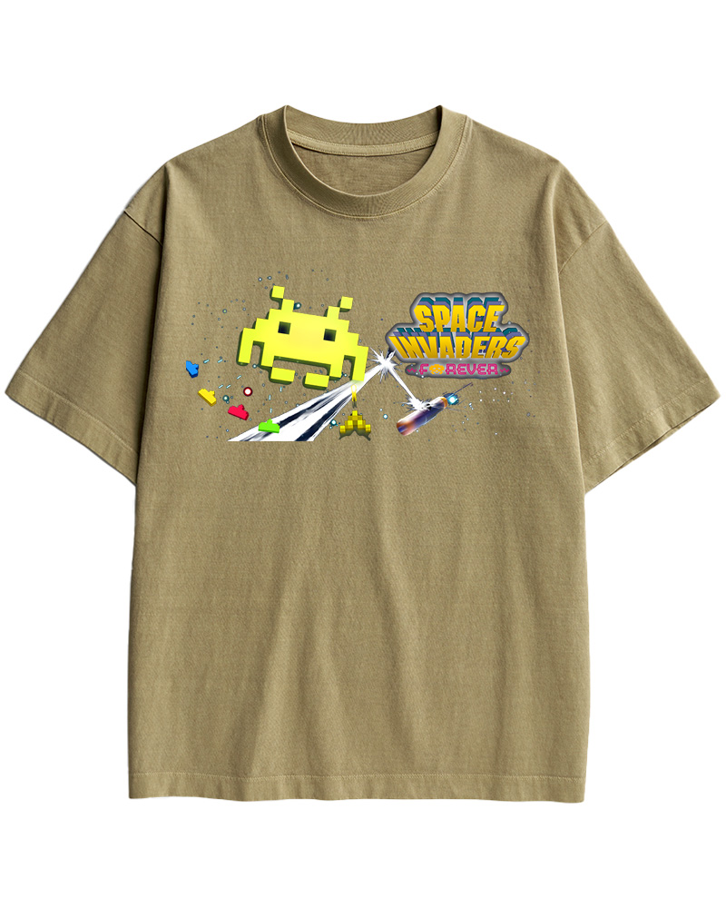 TheRetroTee Space Invaders Forever 1980s Cotton T-Shirt