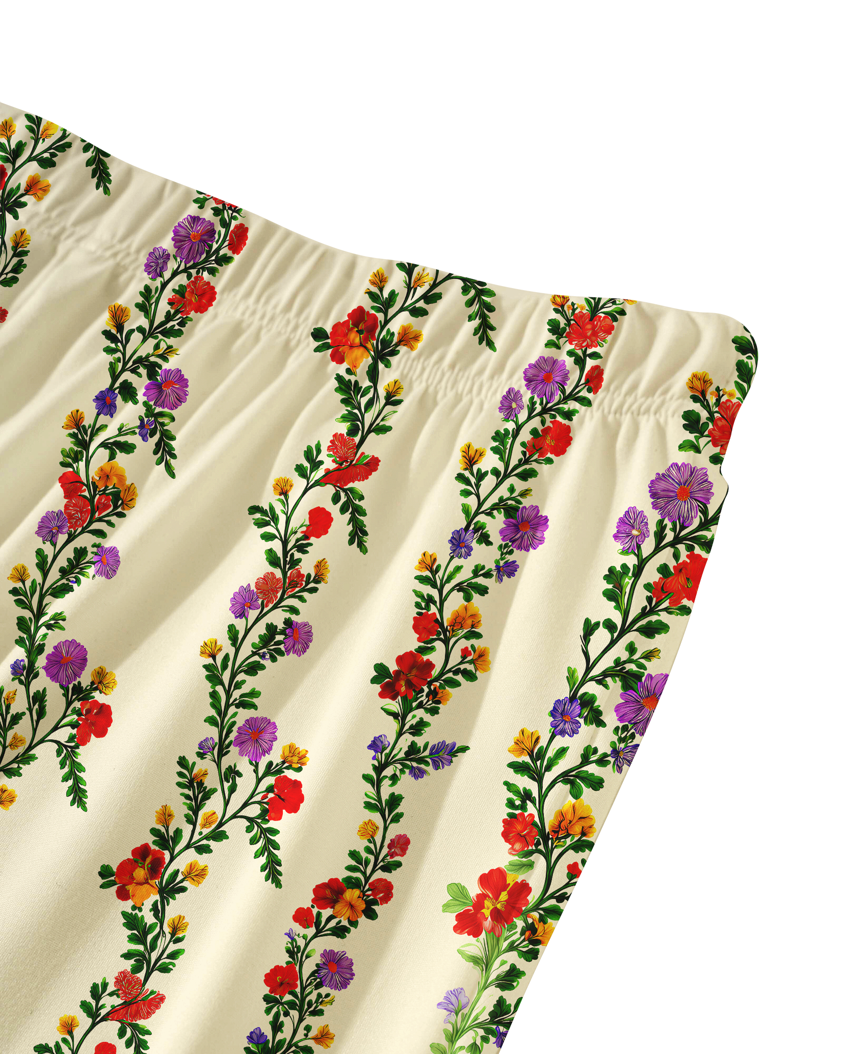 TheRetroTee Folk Vertical Floral Vintage Pajama Set