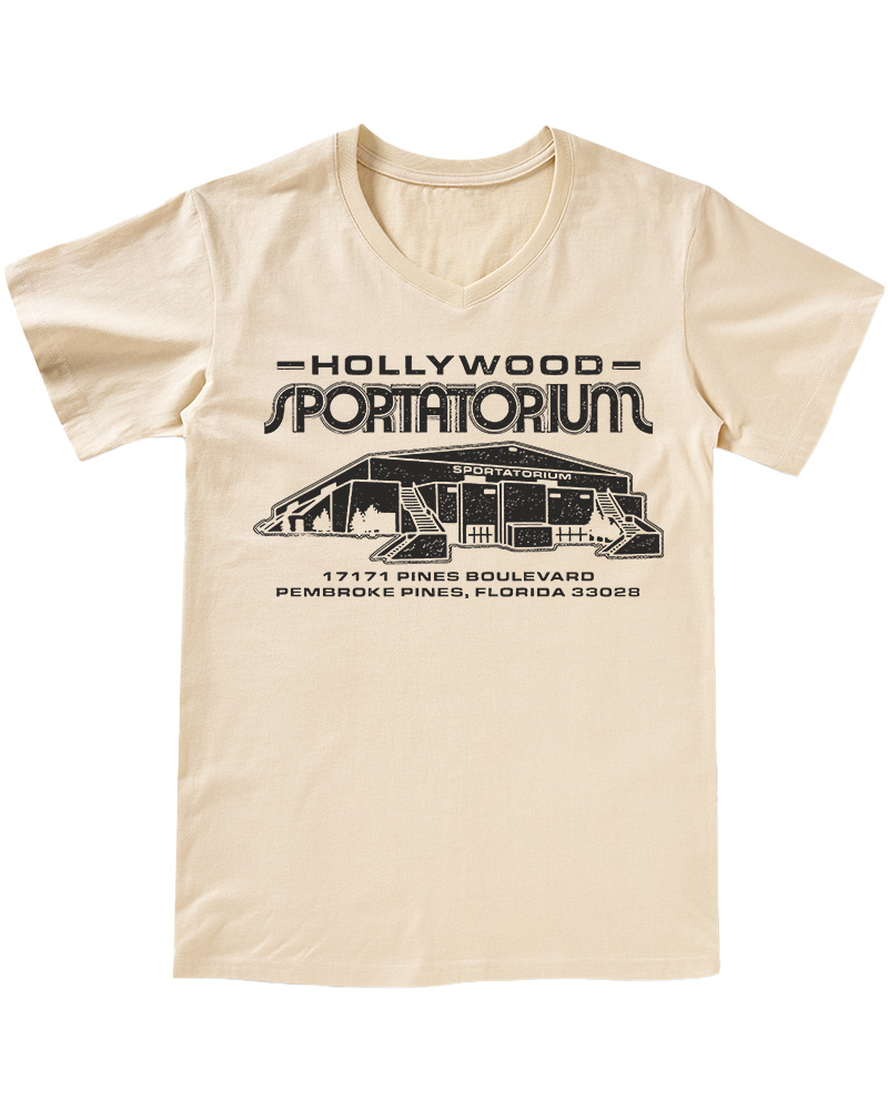 TheRetroTee Hollywood Sportatorium 1970s V-neck T-Shirt