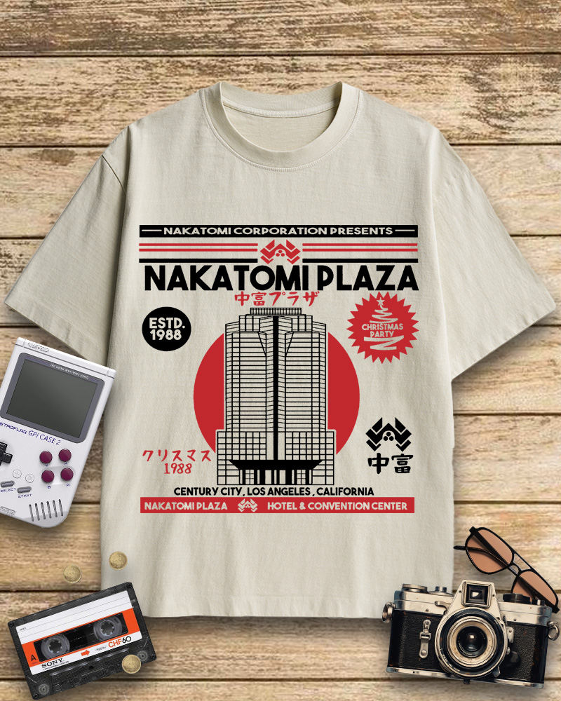 TheRetroTee Nakatomi Plaza 1980s Cotton T-Shirt