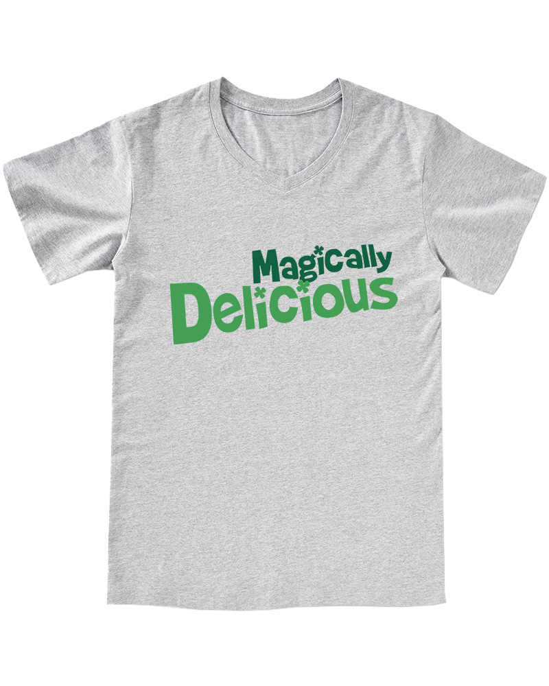 TheRetroTee Magically Delicious Juniors 1970s V-neck T-Shirt