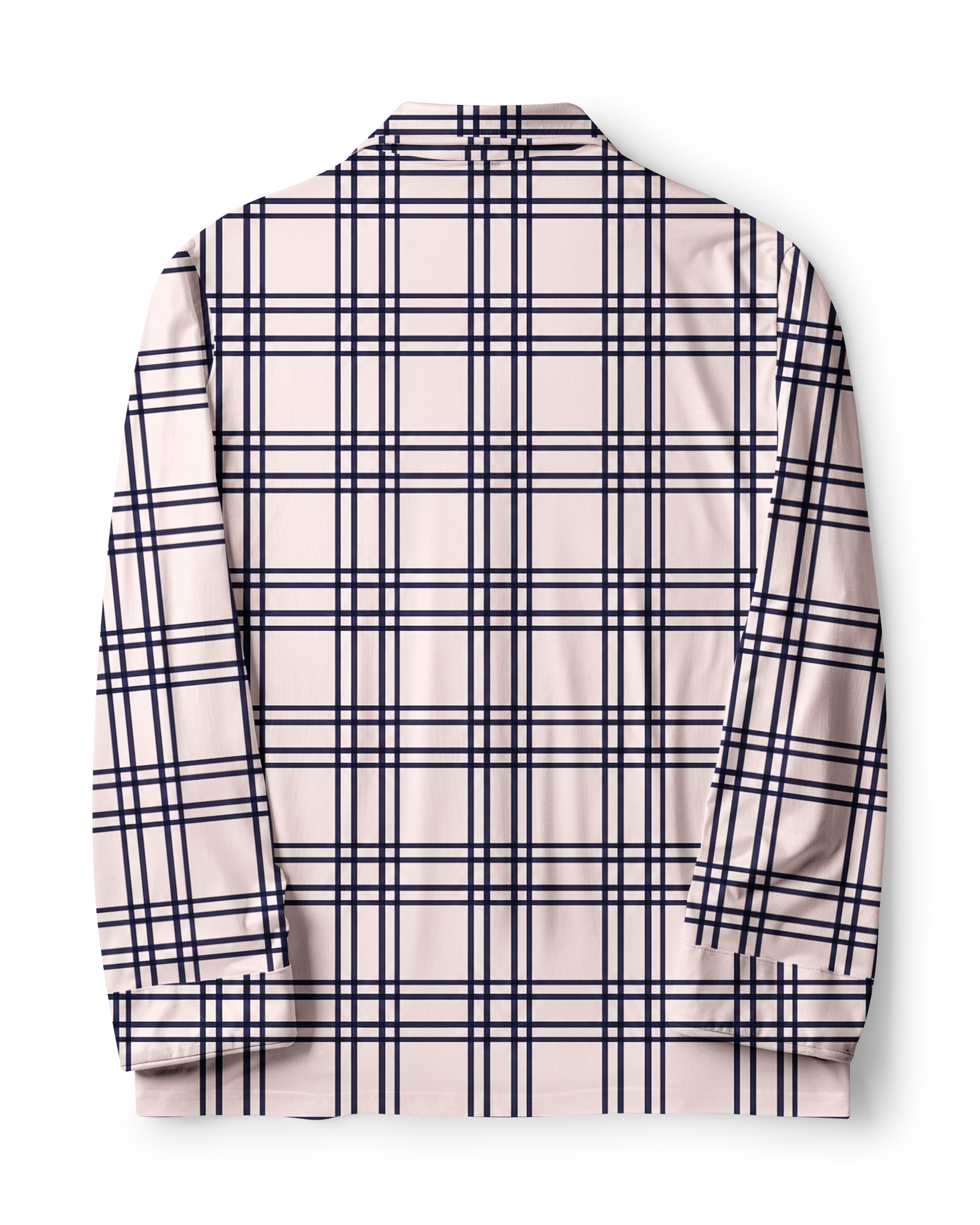 TheRetroTee Blush Navy Grid Vintage Pajama Set