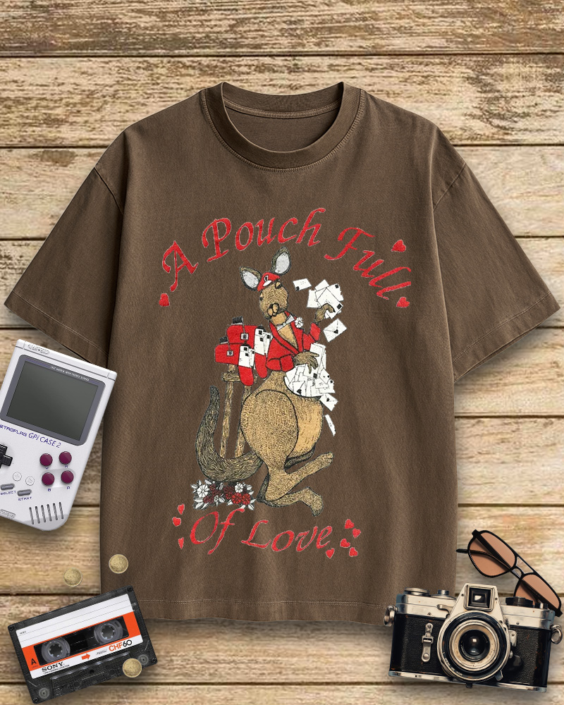TheRetroTee 1980s Kangaroo Love Letters Cotton T-Shirt