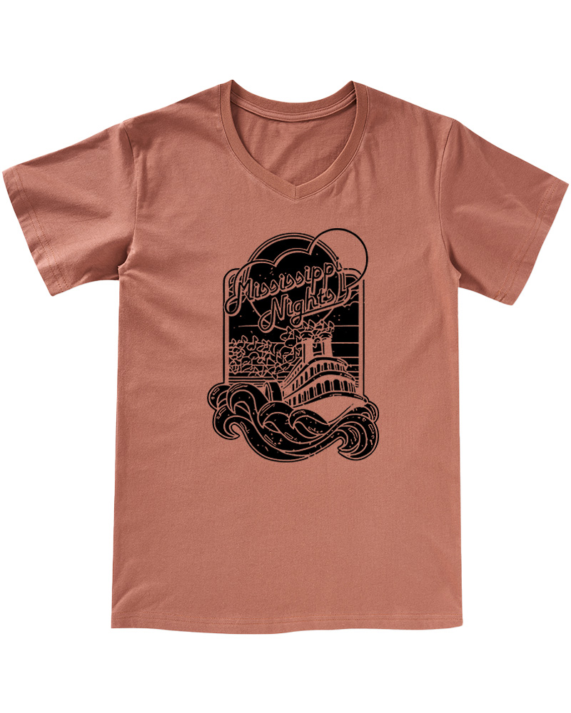 TheRetroTee Mississippi Nights St. Louis 1970s V-neck T-Shirt