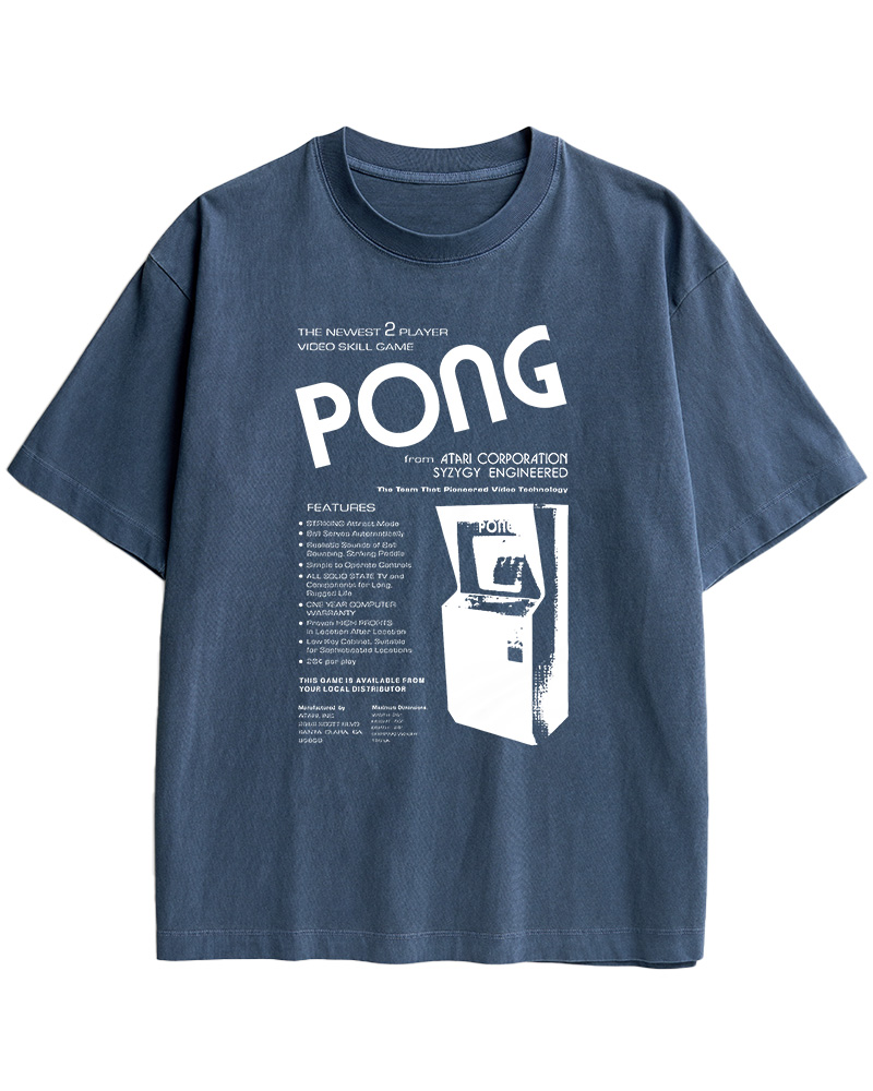 TheRetroTee Pong Arcade Cabinet 1970s Cotton T-Shirt